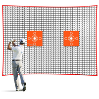 Red de barrera para golf de 10x20 pies con 2 objetivos desmontables tipo ojo de buey naranja, kit de colgado con borde rojo, cuerdas elásticas y mosquetones, venta al por mayor OEM