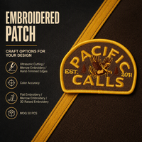 Patch brodé personnalisé avec logo, plusieurs options d'attache, pour vêtements, badge brodé, emblème brodé
