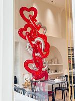 Coeur Ballons Feuille Amour Ballons pour la Saint Valentin Proposer Mariage Mariage Anniversaire Toile de Fond Fête D'anniversaire Fournitures