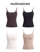 Débardeur Thermique Femme Automne Hiver Épaissi Sans Coutures avec Coussinets de Soutien-Gorge Intégrés Bretelles Fines Laine Polaire Push-up Usage Quotidien