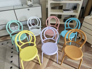 <span class=keywords><strong>Chaise</strong></span> d'enfant en plastique empilable ondulée, moderne, à dossier incurvé, bleue, jaune, rose, blanche, violette, pour événements extérieurs, fêtes d'anniversaire, location - Product Image 6