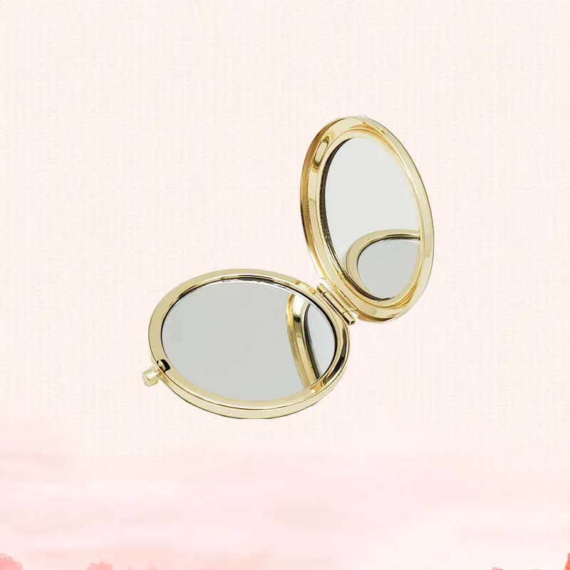 Fashion Style Little Small Metal Round Pink Pocket Size Mirror 3 In 1 Decoration Distributions Tourist Cheap Price Promotional