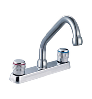 Mélangeur de robinet de cuisine à col de cygne, robinet de cuisine à retrait d'eau chaude et froide d'évier robinets thermostatiques modernes en laiton à double poignée