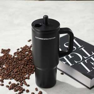 Gobelet de voyage isotherme sous vide 720 ml (24 oz) avec poignée, couvercle, paille et base antidérapante pour boissons chaudes - Product Image 1