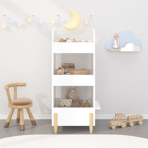 Bibliothèque en bois en forme d'ours avec rangement à 3 niveaux, organisateur de livres et jouets, étagère avec <span class=keywords><strong>tableau</strong></span> noir latéral pour salle de jeux ou chambre à coucher - Product Image 3