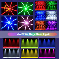 AICPOSE Mini 295W Beam Moving Head Light avec anneau d'ouverture RVB coloré, 13 Gobos, projecteur de scène DMX