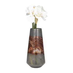 Elegante vaso in vetro per l'arredamento del soggiorno, forma scultorea, base appoggiata al pavimento, vaso decorativo per fiori - Product Image 3