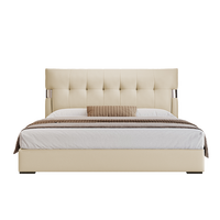 Modernes Lederbett mit Stauraum und Kiefernholzrahmen Umweltfreundliches Design für Schlafzimmer, Villen & Apartments