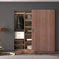 Kit de rails de porte coulissante fantôme sans rail invisible en aluminium de 1.2M Porte de traduction Tampon bidirectionnel Système de porte coulissante en bois