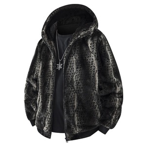 Men's Fleece <strong>Jacket</strong> Warm Casual Hooded Oversize Faux Fur Coat Windproof Outerwear with Custom Logo for Winter - Product Image 4
