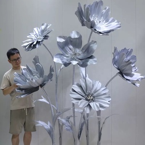 ดอกไม้ผ้าออร์แกนซ่าขนาดใหญ่ GF008 ดอกไม้กระดาษขนาดใหญ่พร้อมขาตั้ง ดอกไม้โฟมขนาดใหญ่ประดิษฐ์สำหรับตกแต่งหน้าต่างภายนอกอาคาร - Product Image 6