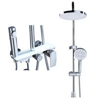 Ensemble de douche à main blanc quatre fonctions en cuivre pur pour usage domestique, haute pression, jet pulvérisateur/massage/bulles/pluie - Vente en gros usine