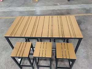Juego de <span class=keywords><strong>bar</strong></span> de comedor al aire libre de metal de 7 piezas con 6 taburetes y 1 mesa para <span class=keywords><strong>Bar</strong></span>, jardín, patio, porche - Product Image 6