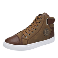 Bottes de style cool en gros, baskets décontractées en cuir PU pour hommes, tailles 39-48