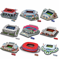 Puzzle 3D Stade de Football DIY – Maquette d'Architecture Miniature pour Fans de Football – Présentoir de Bureau – Plusieurs Designs