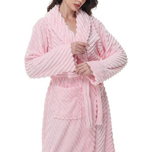 Accappatoi Premium per Donne, Super Morbidi e Confortevoli in Pile, Vestaglia da Hotel, Spessa e Lunga, <span class=keywords><strong>Pigiama</strong></span> per Adulti - Product Image 2