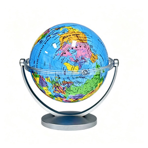 Globo Terráqueo Azul de 14.2cm, Mapa de PVC, Base de ABS Giratoria, Mini Globo de Escritorio, Escribible y Borrable, Decoración Educativa de <span class=keywords><strong>Geografía</strong></span> para el Hogar - Product Image 3