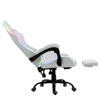 Chaise de jeu Cougar avec éclairage LED RVB, chaise de jeu ergonomique avec massage et repose-pieds, livraison gratuite