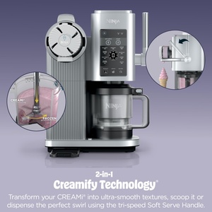 Scoop Swirl Electric Ice <strong>Cream</strong> <strong>Maker</strong> 1000W Soft Serve Sorbet Milkshakes Frozen Yogurt 13-in-1 Programs Handle 2-in-1 Household - Product Image 2