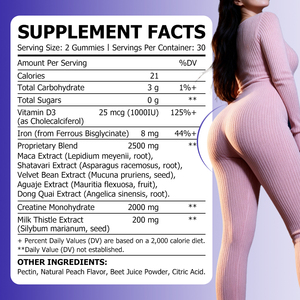 Custom Label OEM Booty Weight Gain Gummies Peach Flavlor Dietary <b>Supplement</b> Support Energy Levels and Accelerate Muscle Growth - Product Image 2