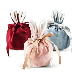 Custom Logo Printed Cotton Velvet Jewelry Bag Exquisite Eco Friendly Soft Velvet Gift Packaging Drawstring Pouch