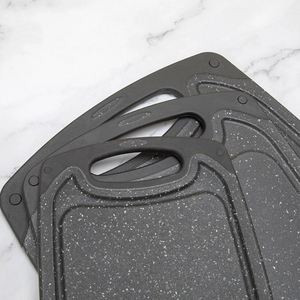 Ensemble de planches à découper rectangulaires en plastique à motif marbré, épaisses, durables, compatibles lave-vaisselle, antidérapantes, noires, pointues - Product Image 3