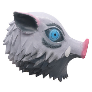 Halloween Demon Slayer cabeza completa máscara de fiesta de látex cerdo Prop máscara de Mascarada Hashibira <span class=keywords><strong>Inosuke</strong></span> <span class=keywords><strong>Cosplay</strong></span> máscara de disfraz para niños adultos - Product Image 4