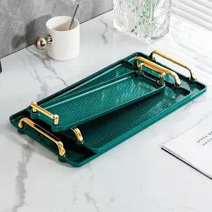 Light Luxury Rectangular Water Cup Tray High Beauty Value Household Storage Plate Instagram Style Fruit Cake Dinner