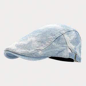 Béret tendance 2024 pour femmes et hommes, casquette en denim tie-dye, chapeau Ivy - Product Image 6