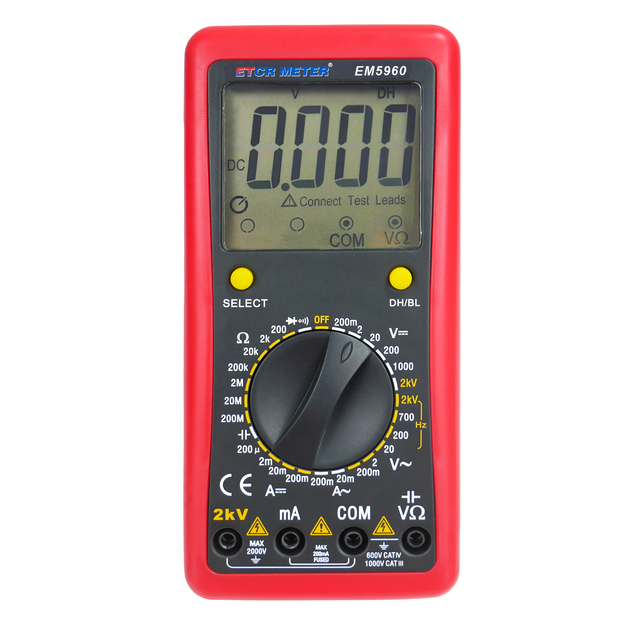 ETCR EM5960 Digital Multimeter True RMS AC DC Voltage Current 2000V 200mA Measurement Digital Multimeter
