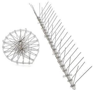 Piques <span class=keywords><strong>anti</strong></span>-oiseaux en acier inoxydable 304 massif, résistantes à la rouille, écologiques, résistantes aux intempéries, <span class=keywords><strong>anti</strong></span>-pigeons et <span class=keywords><strong>anti</strong></span>-courailles |   Utilisation commerciale, double rangée - Product Image 3