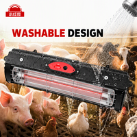 Lampe Chauffante Infrarouge OEM pour Élevage, en Fibre de Carbone, 350mm, Aluminium, IP67, 220V, 175W/275W, pour Porcelets et Poulets en Ferme