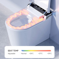 WC intelligent monobloc à fixation au sol, étanche IPX4, autonettoyant, avec bidet intégré et chauffage instantané