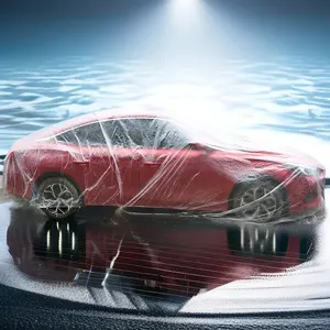 Hot Selling Custom Waterproof Disposable Plastic Car Cover Universal Rain Dust Auto Cover For Outdoor