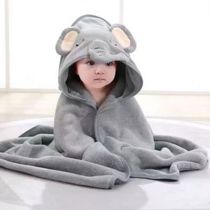 Serviette de bain pour enfants hautement absorbante avec motif animal, en tissu polaire corail, en vente - Product Image 4