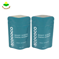 Pochette cosmétique à fermeture éclair, imprimée en gravure personnalisée, couleur turquoise mate, résistante à l'humidité, pour gommage corporel
