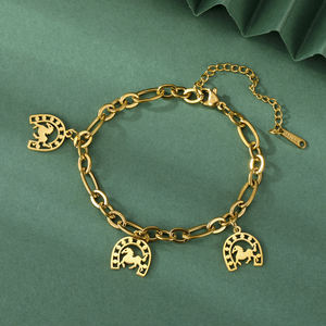 Misthape portafortuna ferro di cavallo bracciale in acciaio inox ferri di cavallo ciondolo bracciale per uomo donna regali equestri per gli amanti del cavallo - Product Image 1