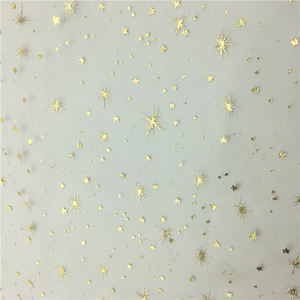 100% Polyester feuille or <span class=keywords><strong>croix</strong></span> étoile motif imprimé imperméable extensible <span class=keywords><strong>Tulle</strong></span> Net maille doublure tissu mémoire pour les filles - Product Image 4