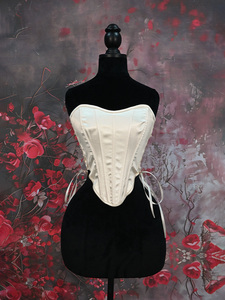 Wholesale Vintage Satin <b>Lace</b> <b>up</b> <b>Corset</b> <b>Top</b> Women's Sexy Multi Ribbon Bustier Shaper Custom Plus Size Hourglass Waist Trainer - Product Image 4