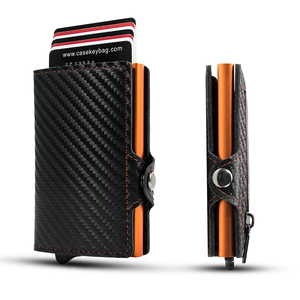 Tarjetero minimalista de <span class=keywords><strong>fibra</strong></span> de carbono Rfid, billetera de Metal de <span class=keywords><strong>fibra</strong></span> de carbono, billetera de aluminio inteligente, tarjetero para hombre - Product Image 4