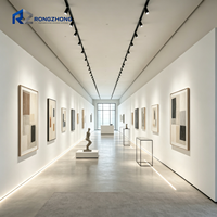 Salle d'exposition d'art modulaire en conteneurs, structure en acier préfabriquée, galerie avec façade entièrement vitrée, panneaux sandwich, musée temporaire