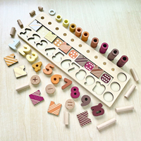 Boulier numérique 3D blocs de construction apprentissage des nombres multifonctionnel éducation précoce Montessori jouets mathématiques en bois boulier