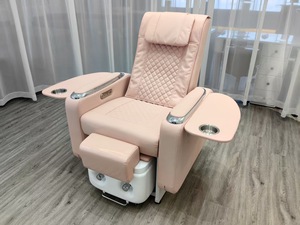 Fauteuil de pédicure électrique moderne pour salon, avec bassin à pieds LED 7 couleurs, design inclinable, drainage automatique sans tuyauterie - Product Image 2