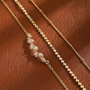 Ensemble <span class=keywords><strong>de</strong></span> <span class=keywords><strong>cheville</strong></span> satellite en forme <span class=keywords><strong>de</strong></span> cœur à la mode <span class=keywords><strong>chaîne</strong></span> <span class=keywords><strong>de</strong></span> <span class=keywords><strong>cheville</strong></span> en acier inoxydable à couches réglables pour les filles transfrontalières - Product Image 5