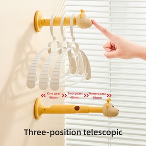 Giraffe <b>Clothes</b> Plastic <b>Clothes</b> Hanger <b>Storage</b> Rack Organizer No-Drill Wall-Mounted for Balcony and Living Room - Product Image 5