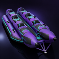 Bateau banane gonflable à double tube et double rangée avec sièges antidérapants et poignées de sécurité pour sports nautiques