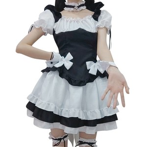 Disfraz de Sirvienta, Vestido de Anime Cosplay Blanco y Negro, Falda de Uniforme Estilo Mariposa para Mujer - Product Image 5