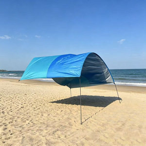 Gazebo da Spiaggia Impermeabile UPF50 con Pali in Alluminio e Corde di Ancoraggio, Tessuto Argentato 2000mmH2O, Tenda Parasole per 5 Adulti - Product Image 2