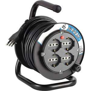 Tambour enrouleur de câble de rallonge électrique italien 4 prises 16A 15m <span class=keywords><strong>25m</strong></span> longueur personnalisée 3G1.5 - Product Image 1