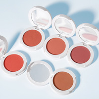 Blush etiqueta privada longa duração, sem logotipo, à prova d' água, paleta de blush em pó com embalagem branca
